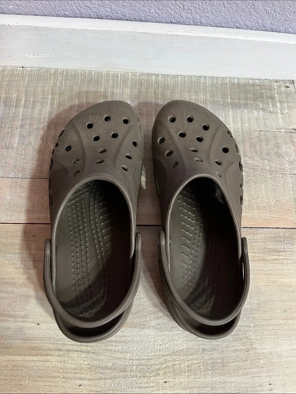 Crocs Brown/ Taupe Slip On Classic Clogs Sz M 8 W 10